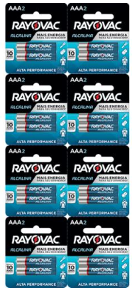 PILHA RAYOVAC ALCALINA AAA 8X2UN CARTELAO (24)