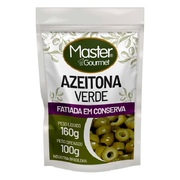 AZEITONA MASTER GOURMETALICO SACHE FATIADA 100G (24)