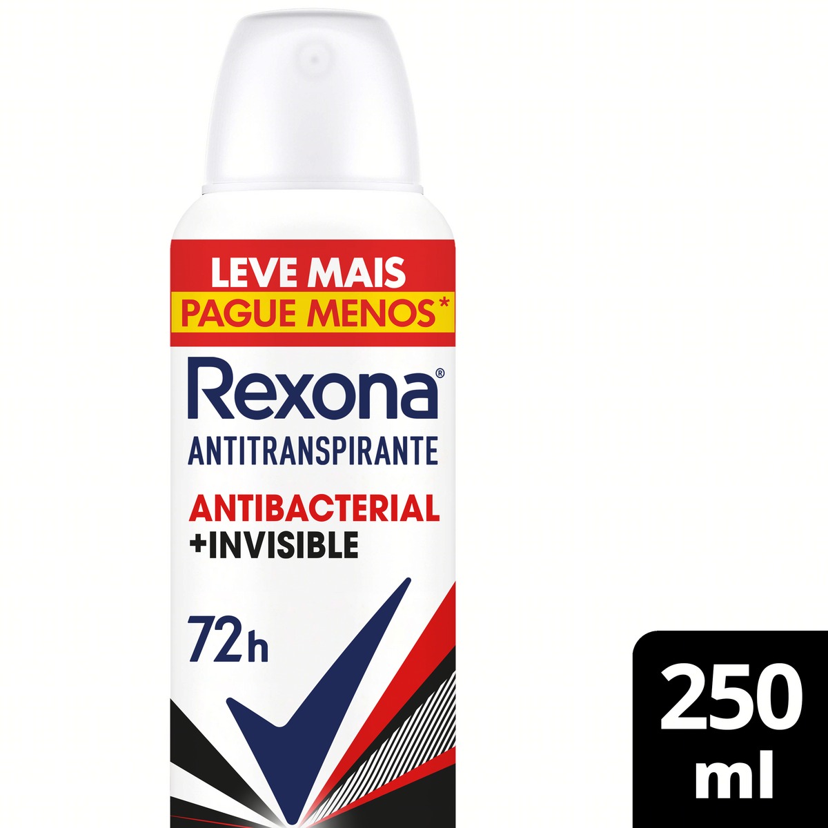 DESODORANTE REXONA AEROSSOL 250ML/145G FEMININO ANTIBACTERIANO INVISIBLE (12)