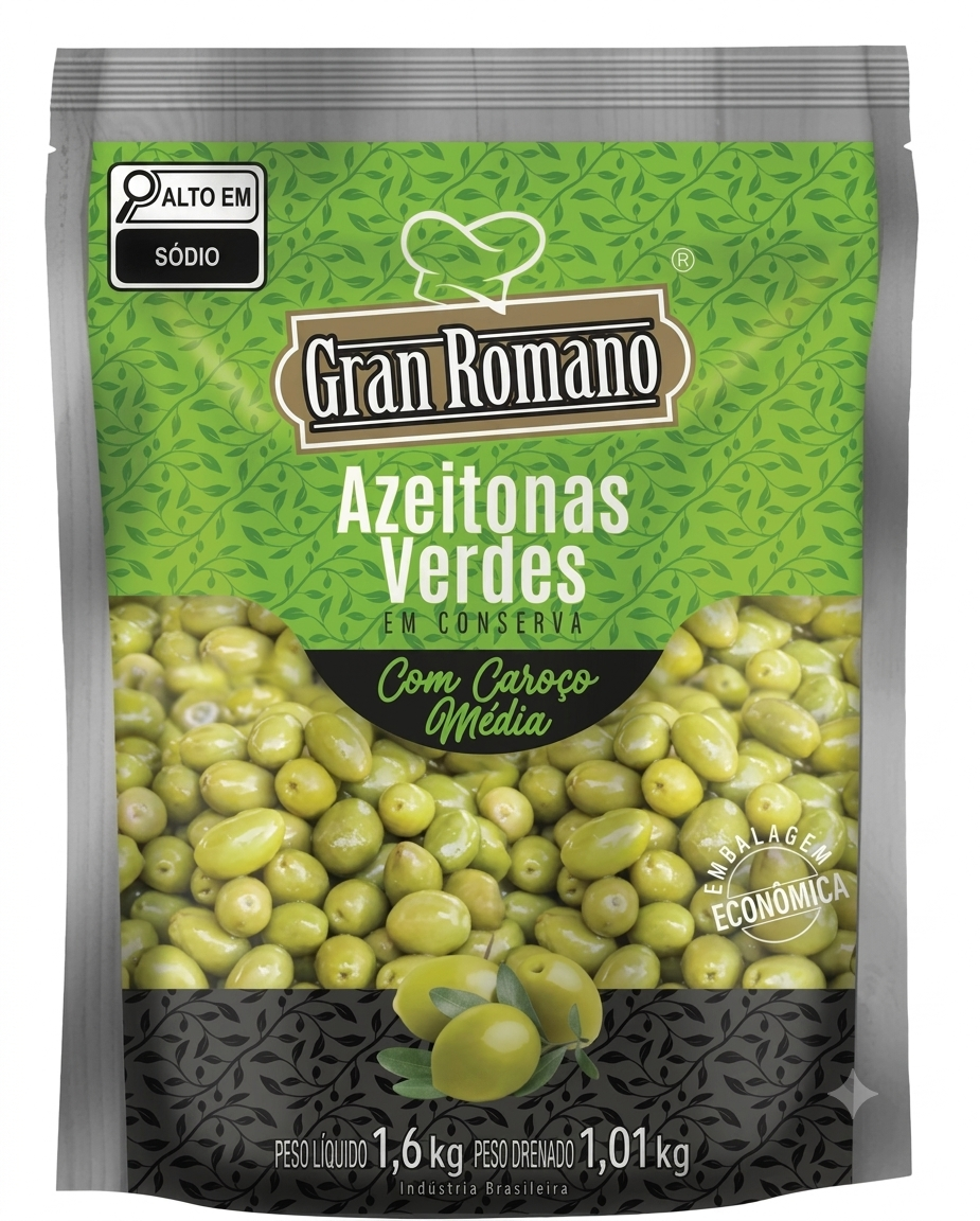 AZEITONA VERDE GRAN ROMANO 1,010KG SC C/CAROCO MEDIA (6)