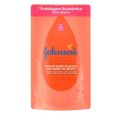 SABONETE LIQUIDO JOHNSON BABY REFIL 180ML REGULAR GLICERINA GOLD (12)
