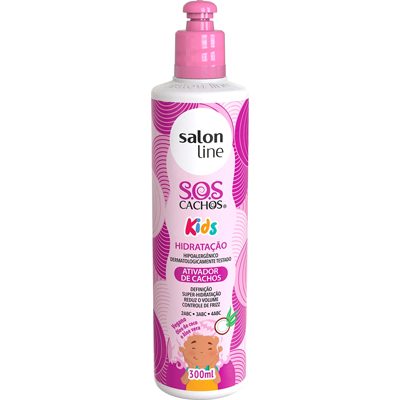 ATIVADOR SALON LINE 300ML CACHOS KIDS HIDRATACAO (12)