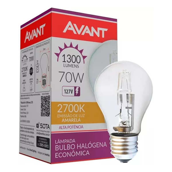 LAMP HALOGENA AVANT 70W 127V (100)