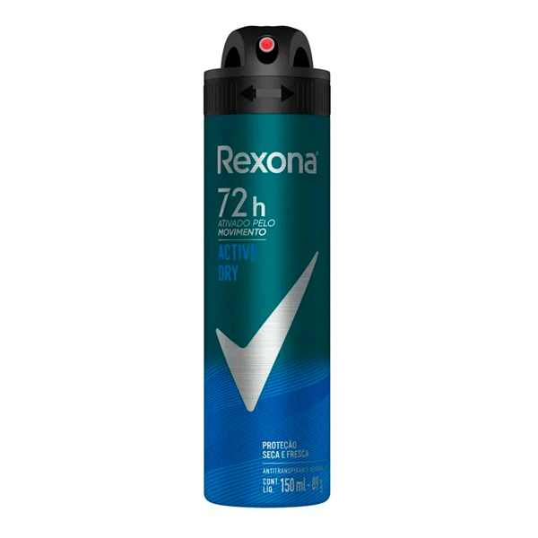 DES REXONA AERO 150ML/90G MASC ACTIVE DRY (12)
