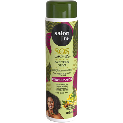 CONDICIONADOR SALON LINE 300ML CACHOS SOS AZEITE OLIVA (6)