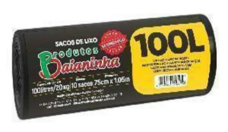 SACO LIXO PRETO BAIANINHA 59X62 SUPER ECONOMICO CAPACIDADE 30LT ROLO (20)