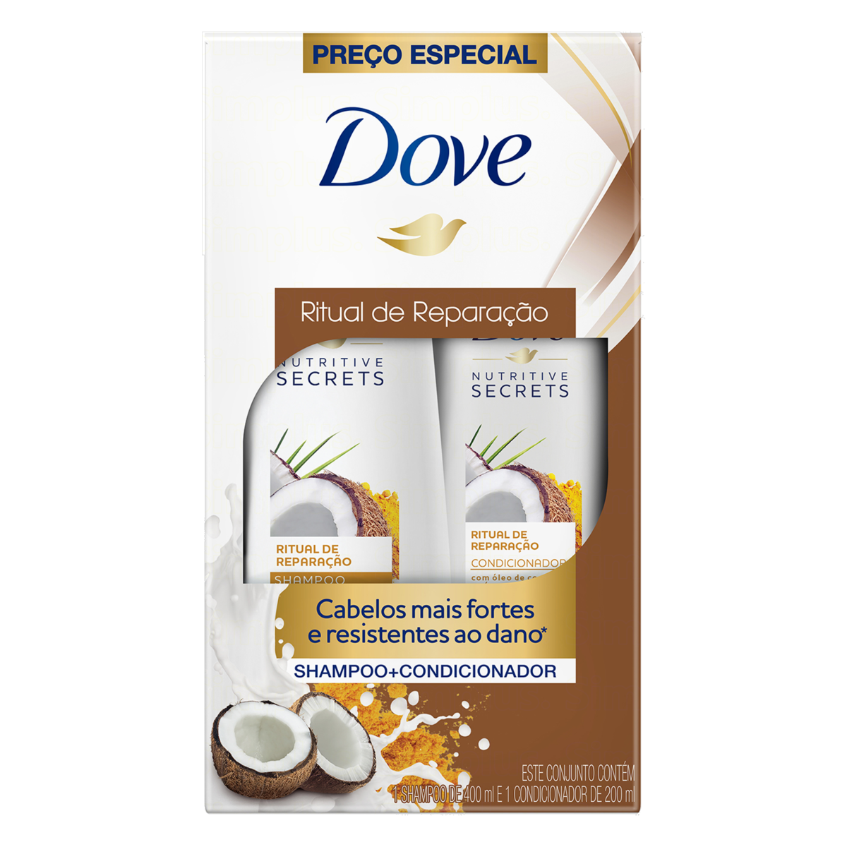 SHAMPOO DOVE KIT 350ML+CONDICIONADOR 175ML REPARACAO(8)