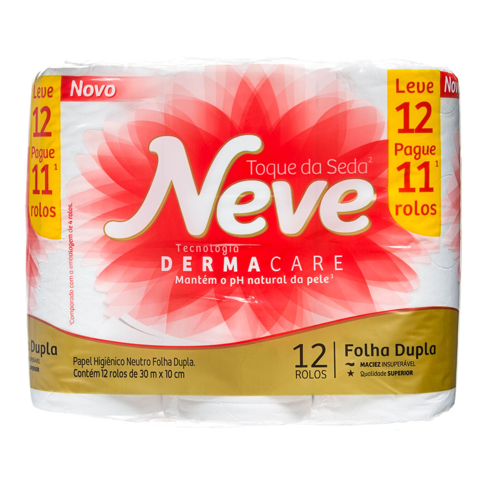 PAPEL HIGIÊNICO NEVE FOLHA DUPLA L12P11 30X12 (06)