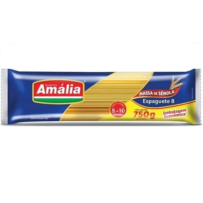 MACARRÃO ESPAGUETE Nº 08 SEMOLA STA AMÁLIA 750GX20