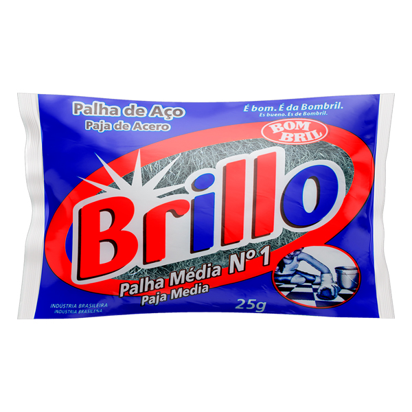 PALHA ACO BRILLO 25G MEDIA N1 20PC (80)