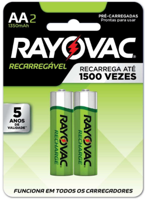 PILHA RAYOVAC RECARREGAVEL AA 2UN (12)