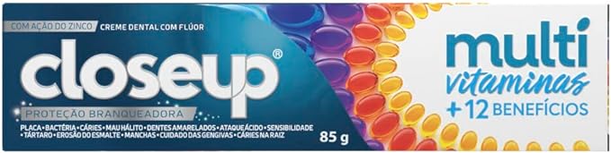 CREME DENTAL CLOSE UPARA 085G MULTIVITAMINAS BRANQUEADOR (72)