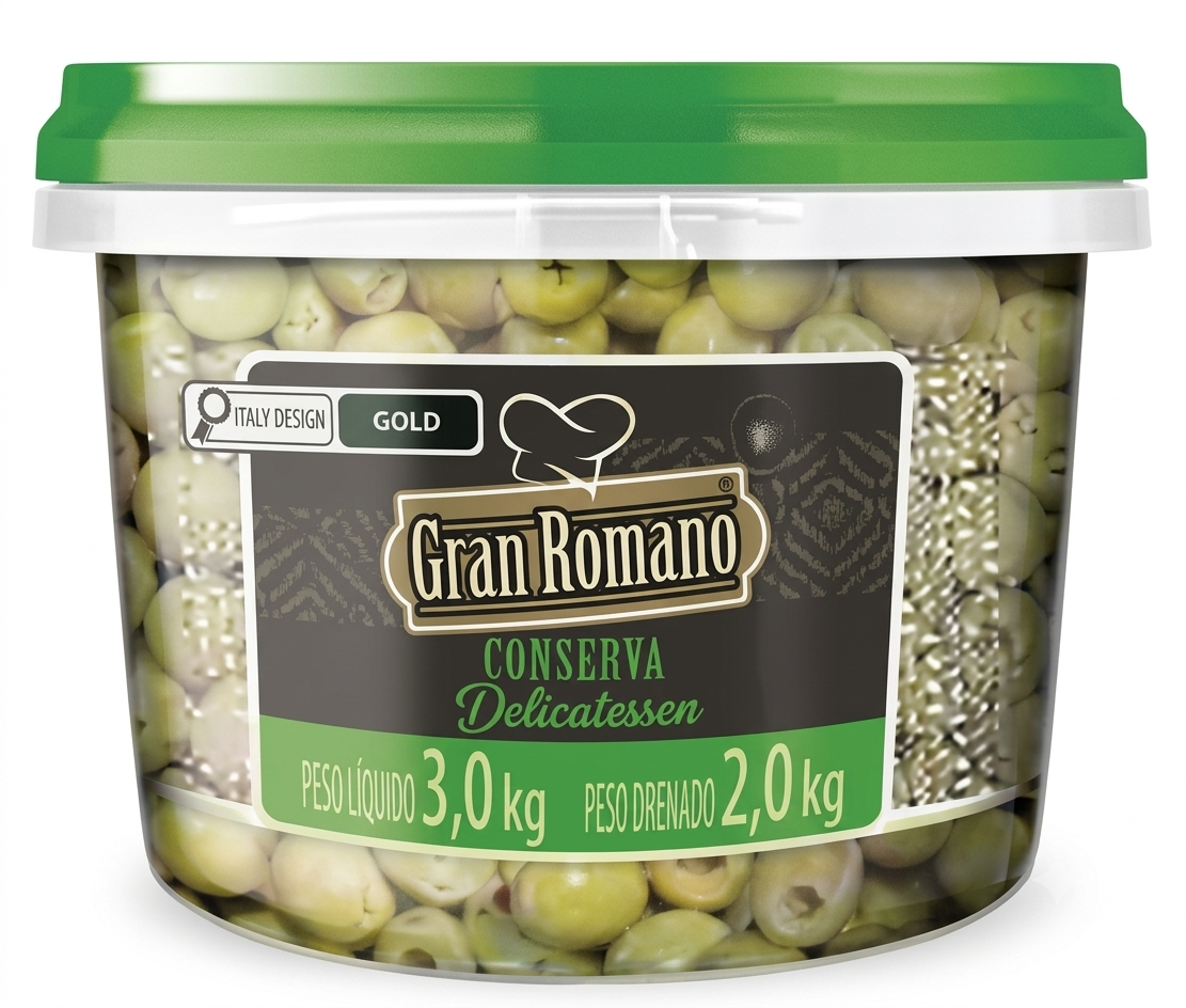 AZEITONA VERDE GRAN ROMANO 2KG BALDE SEM CAROCO (2)