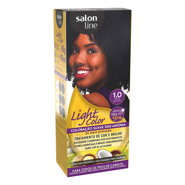 TINT SALON LINE LIGHT COLOR 1.0 PRETO AZUL (6)