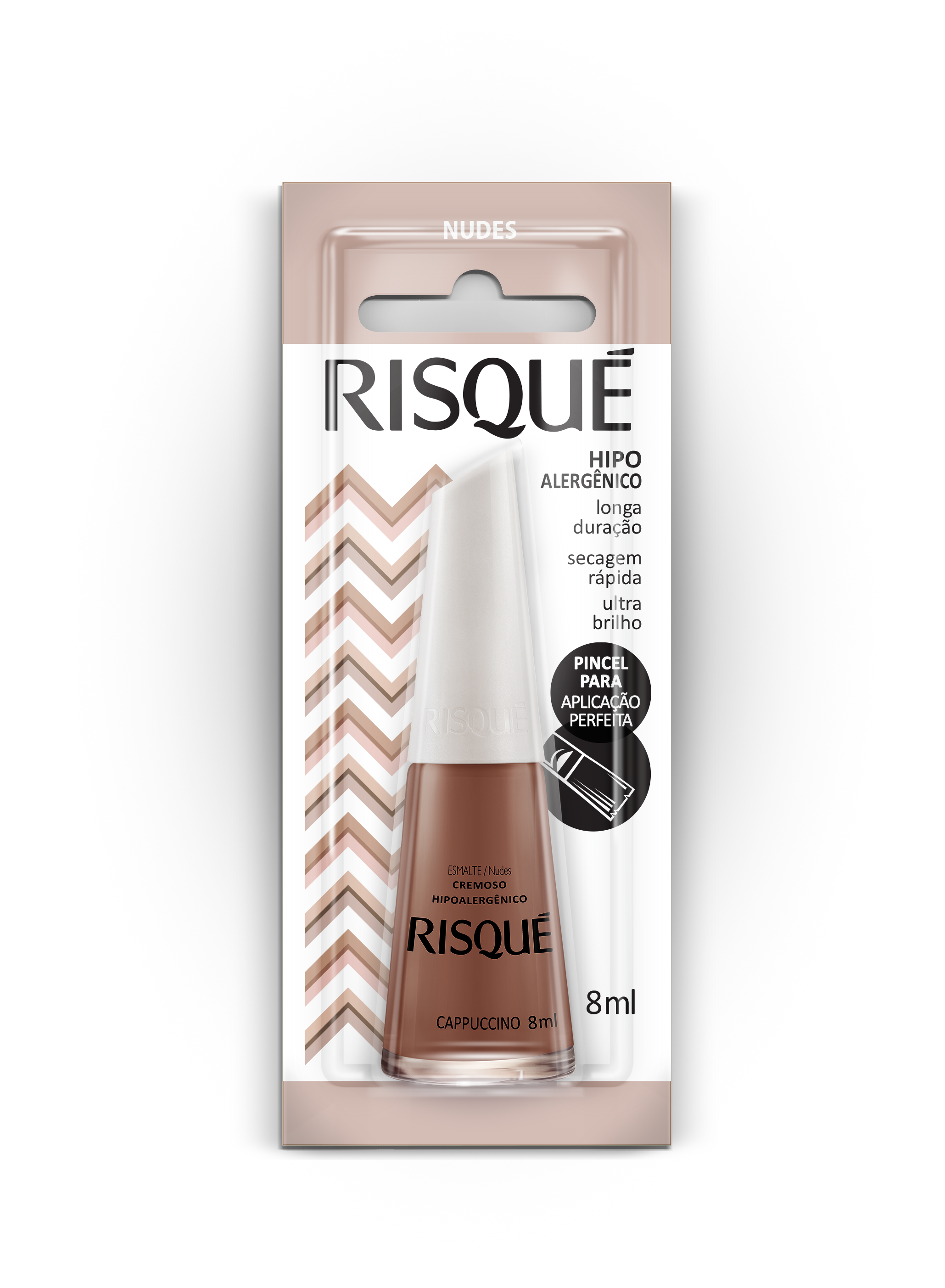 ESMALTE RISQUE BLISTER 8ML CREMOSO CAPPUCCINO (144)