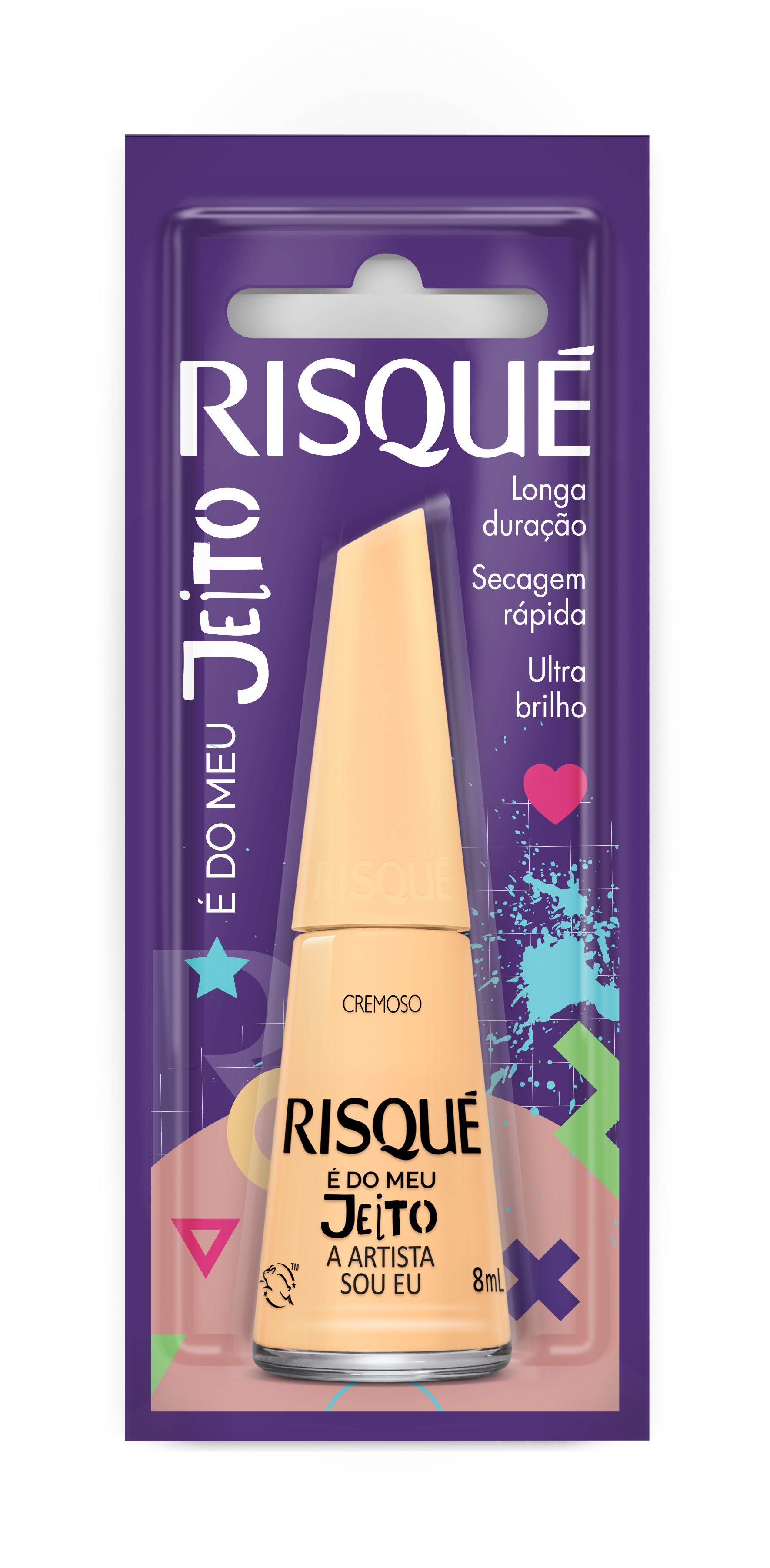 ESMALTE RISQUE BLISTER 8ML CREMOSO MEU JEITO ARTISTA SOU EU (144)