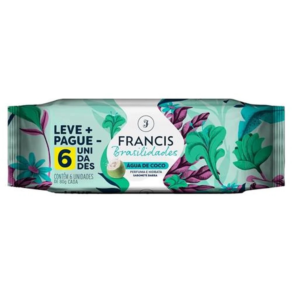 SABONETE FRANCIS BRASILIDADES 6X80G BRANCO AGUA COCO (18)