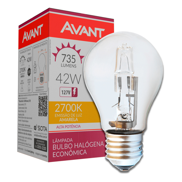 LAMPADA HALOGENA AVANT 42W 127V (100)