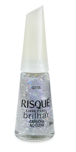 ESMALTE RISQUE CL 8ML GLITTER LIVRE P/BRILHAR CAPRICHA NO GLOW (144)