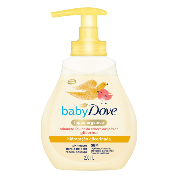 SAB DOVE LIQ BABY 200ML HIDRATACAO GLICERINADA (12)