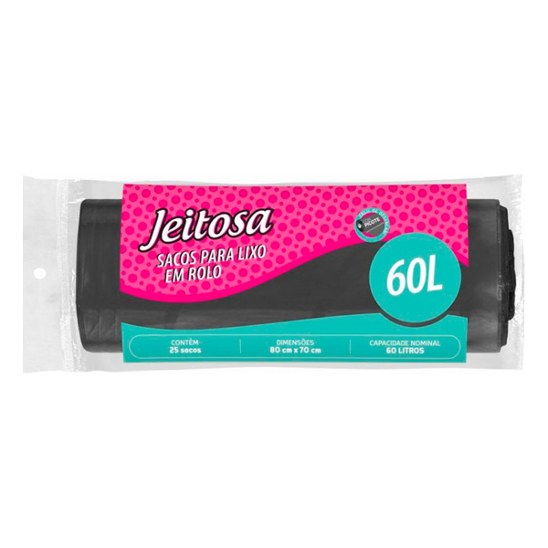 SACO LIXO JEITOSA PRETO RL 060LT 25UN (12)