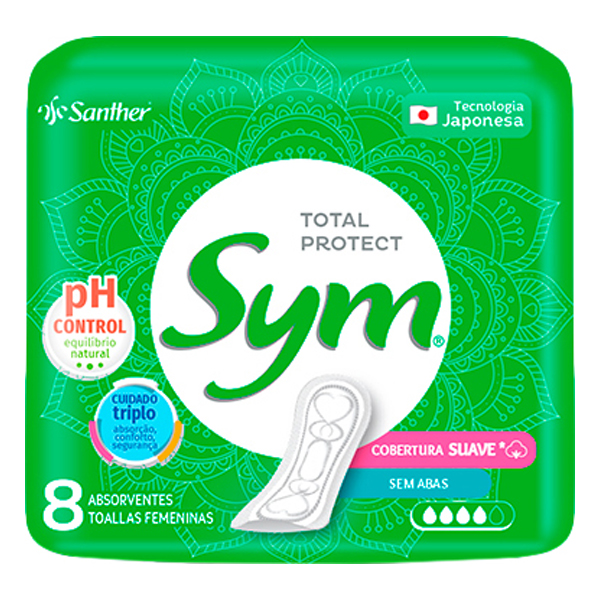 ABSORVENTE SYM SUAVE 08UN SEM ABAS VERDE (60)