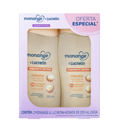 KIT SABONETE INTIMO MONANGE 200ML HIDRATA + HIDRATA (6)