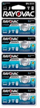 PILHA RAYOVAC CR2025 3V 5UN (10)