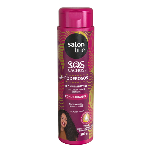 CONDICIONADOR SALON LINE 300ML CACHOS SOS +PODEROSOS (6)