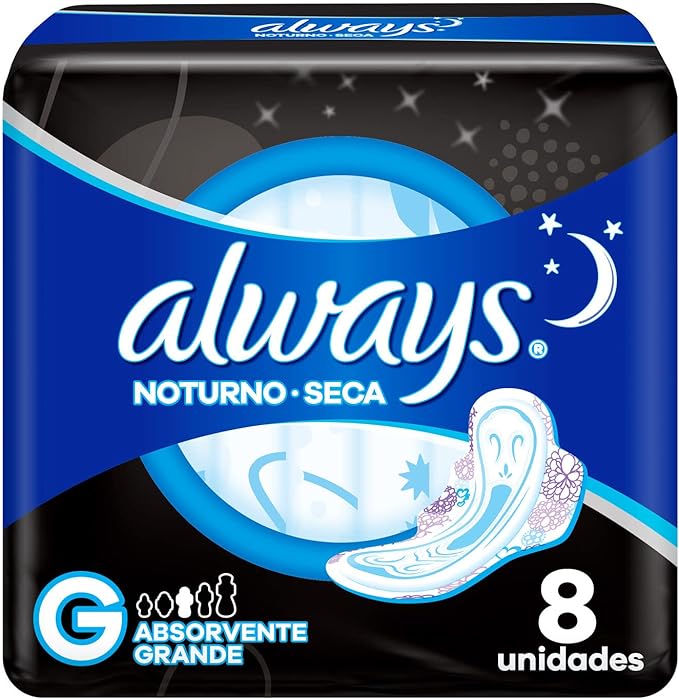 ABSORVENTE ALWAYS NOITE COM ABAS SECA LEVE 8 PAGUE 7 UN  (24)