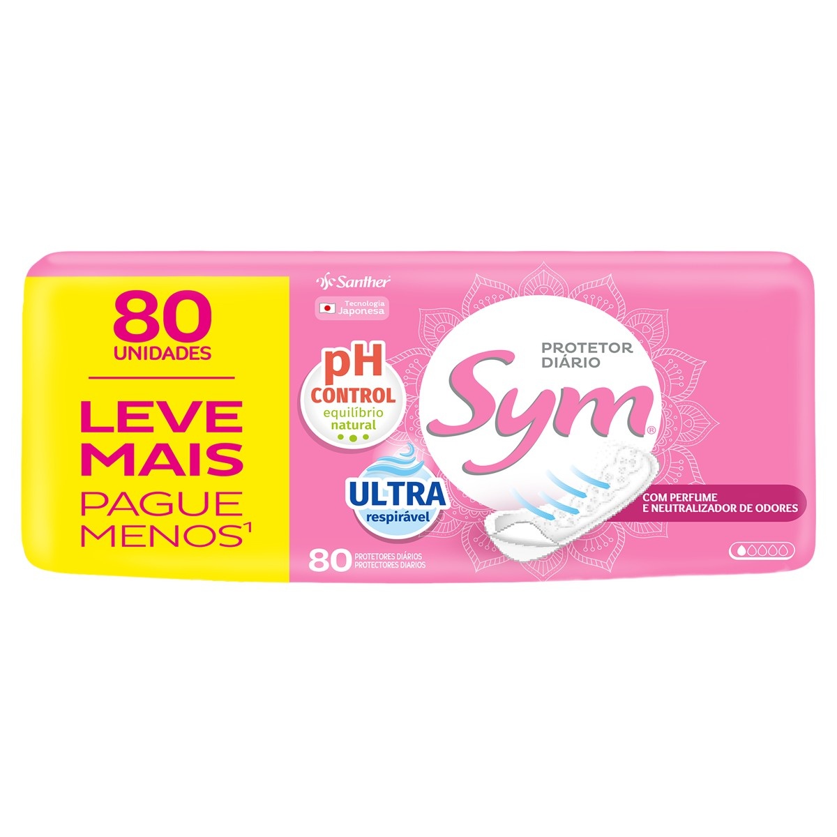 ABSORVENTE SYM PROTECAO DIARIAIO 80UN COM PERFUME L+P- (10)