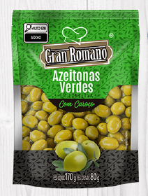 AZEITONA VERDE GRAN ROMANO 80G SC C/CAROCO (30)