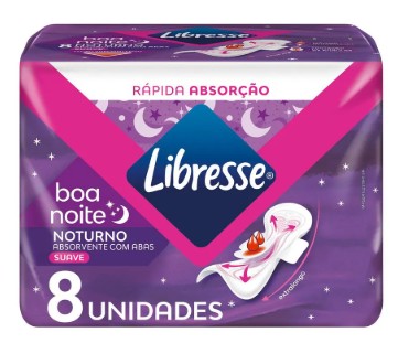 ABS LIBRESSE SUAVE BOA NOITE C/ABAS EXTRA LONGO 08UN (8)
