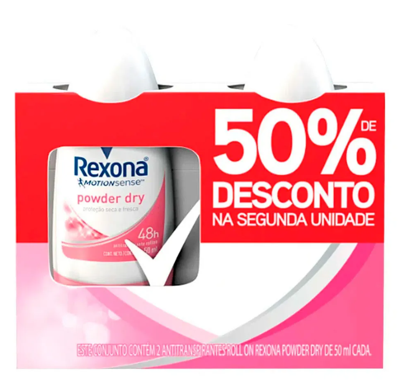 DES REXONA ROLL ON 50ML POWDER PACK C/2 (15)