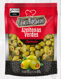 AZEITONA VERDE GRAN ROMANO 80G SACHE RECHEADA (30)