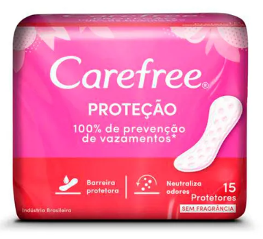 ABSORVENTE CAREFREE PROTECAO DIARIA 15UN PROTEÇÃO SEM PERFUME (48)