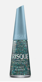ESMALTE RISQUE CL 8ML GLITTER LIVRE P/BRILHAR DE PAETE NA AVENIDA (144)