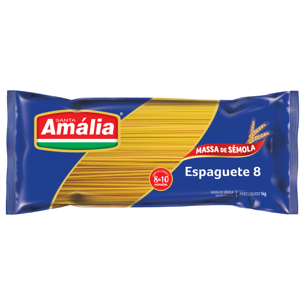MACARRÃO ESPAGUETE Nº 08 SEMOLA STA AMÁLIA 1KGX15