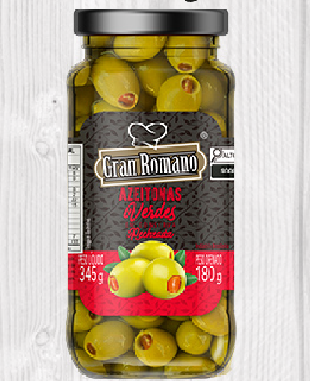 AZEITONA VERDE GRAN ROMANO 180G VD RECHEADA (12)