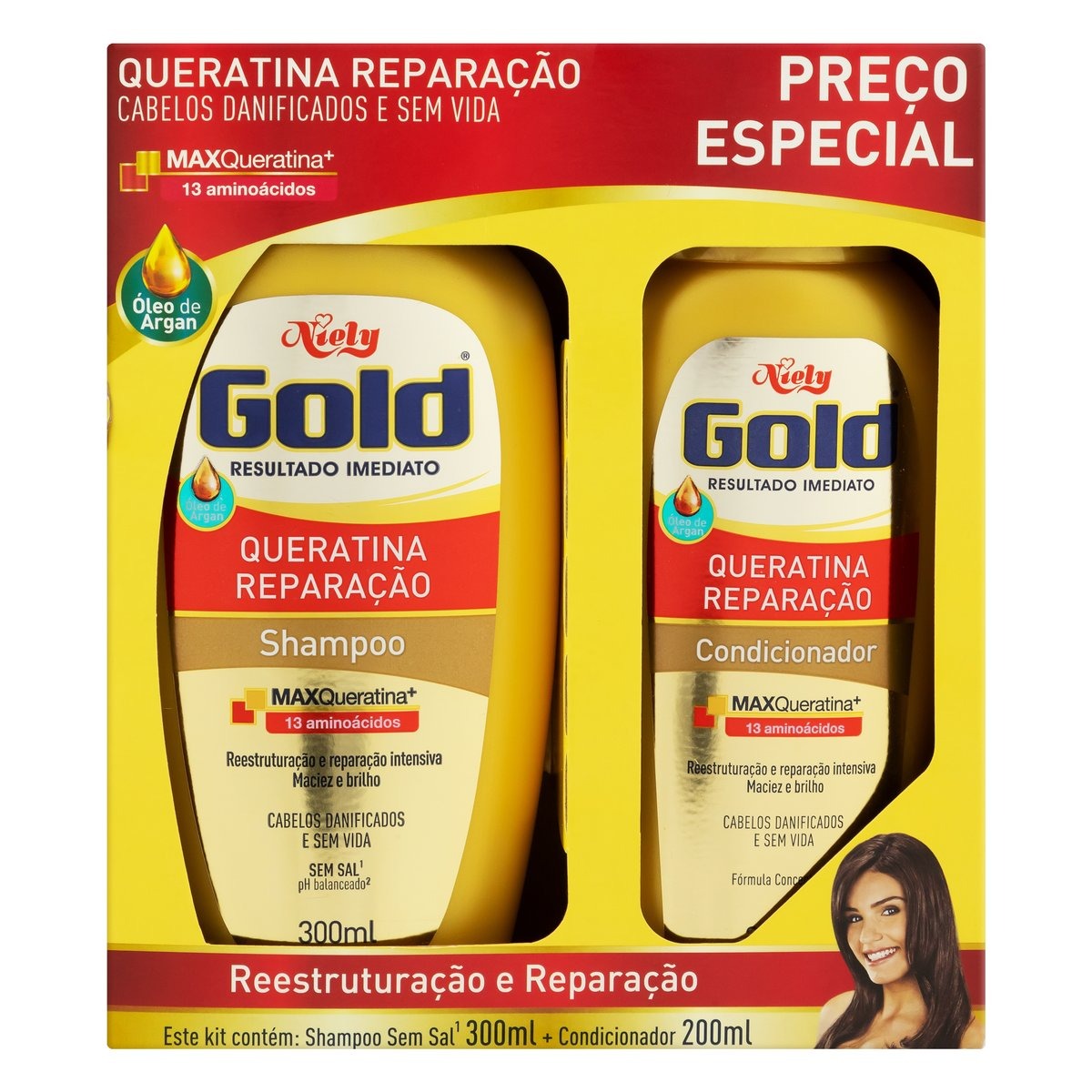 KIT NIELY GOLD SH 300ML+COND 200ML QUERATINA (12)