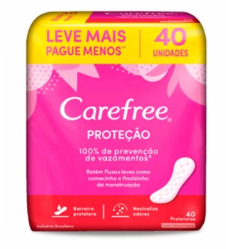 ABS CAREFREE PROT DIAR 40UN PROTEÇÃO C/PERFUME L+P- (30)