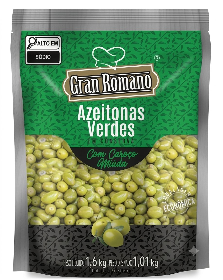 AZEITONA VERDE GRAN ROMANO 1,010KG SC C/CAROCO MIUDA (6)