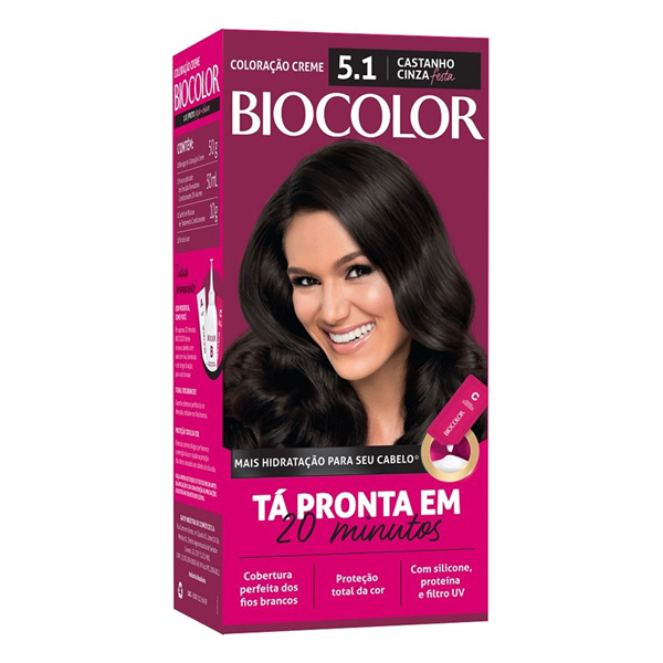 TINTURA BIOCOLOR 5.1 MK CASTANHO CINZA 20MIN (12)
