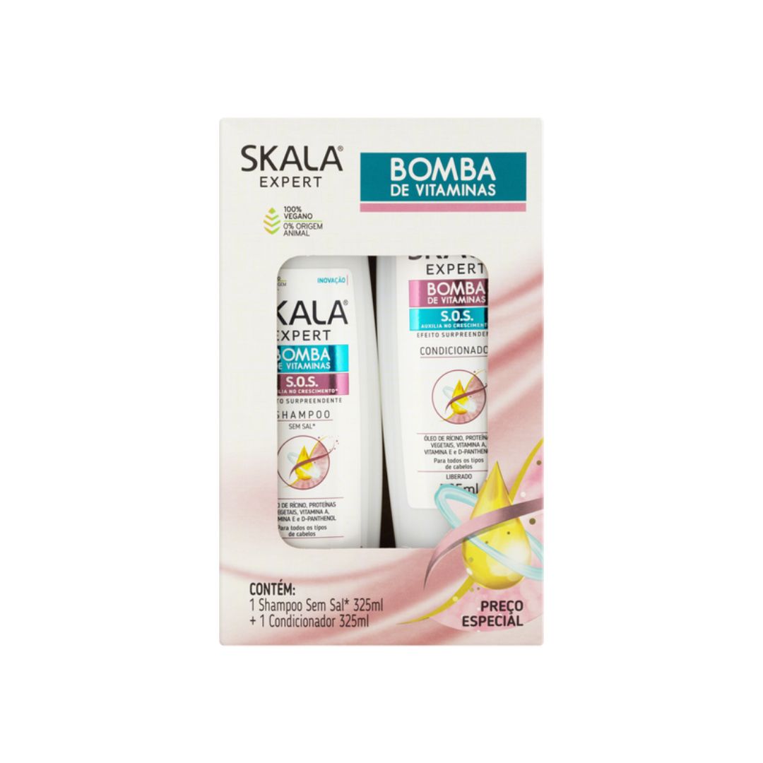 KIT SKALA SHAMPOO+CONDICIONADOR 325ML BOMBA VITAMIN (6)