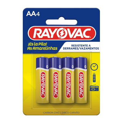 PILHA RAYOVAC AMARELINHA AA 4UN (48)