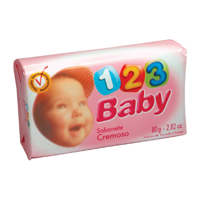 SAB INF 123 BABY CREMOSO 80G ROSA (72)