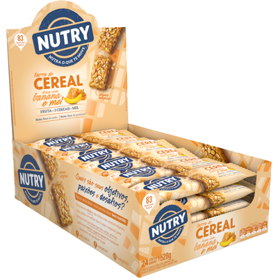 BARRA CEREAL NUTRY 22G BANANA AVEIA MEL DP 24UN (12)
