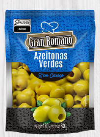 AZEITONA VERDE GRAN ROMANO 80G SC S/CAROCO (30)