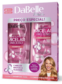 KIT SHAMPOO 250ML+CONDICIONADOR 175ML DABELLE MICRLAR PRECIOSO (12)