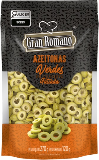 AZEITONA VERDE GRAN ROMANO 120G SACHE FATIADO (18)